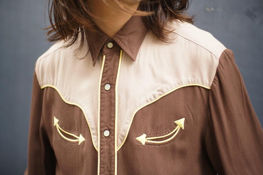 H BAR C】ヴィンテージ レーヨンギャバジンウエスタンシャツ【1950's