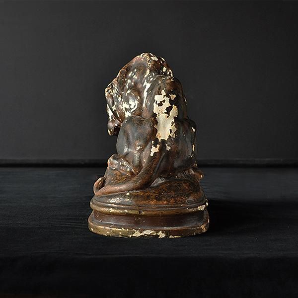 石膏像・蛇を押しつぶすライオン/フランスアンティーク雑貨のSibora