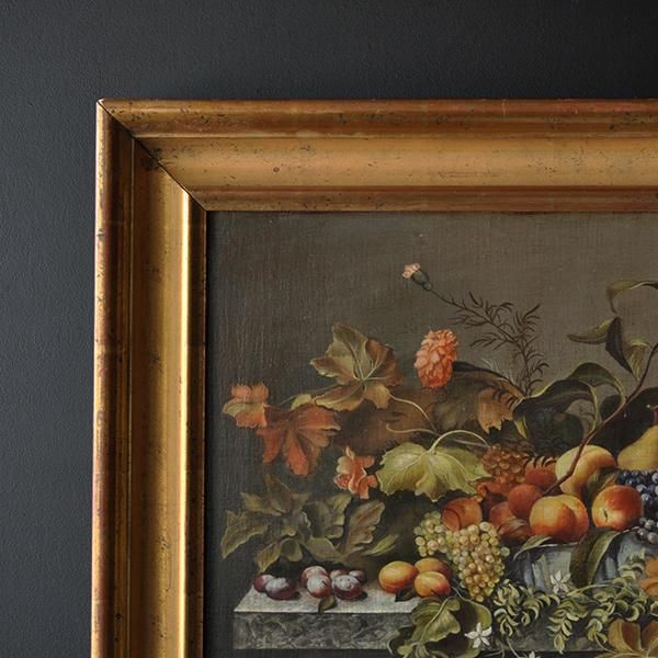 油絵 菅家令子 絵 絵画インテリア 額付(白) uF6-060103 静物 果物 絵画