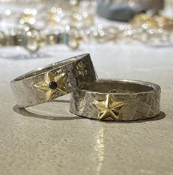 シルバーリング、星モチーフ、k18、silver、渋谷、アクセサリー