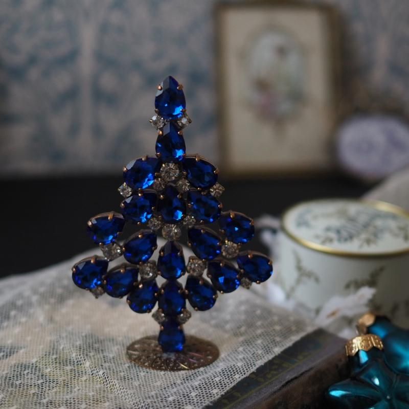 チェコガラスのクリスマスツリーblue*clear