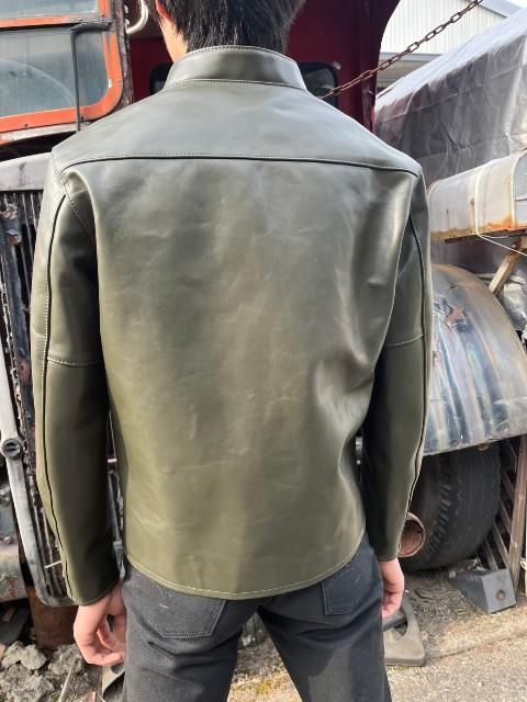 Y'2LEATHERワイツーレザーVINTAGE HORSE.L SINGLE RIDERS OLIVE PR-64