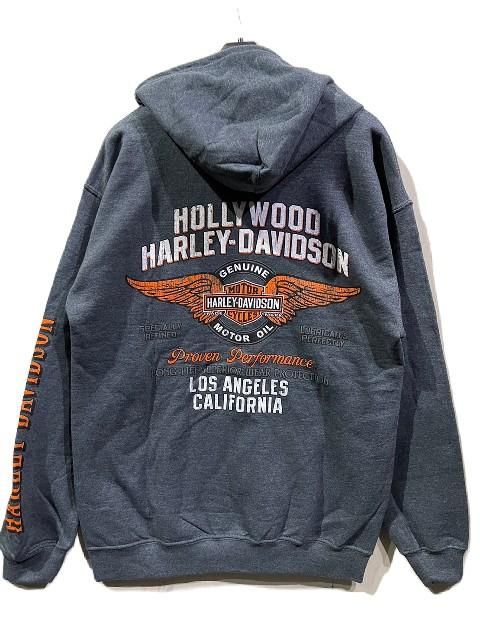 HARLEY-DAVIDSONハーレーダビッドソンジップパーカー greyハリウッド
