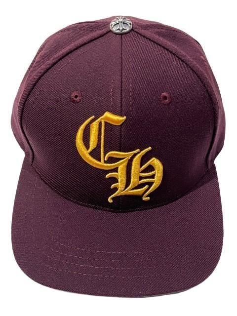 CHROME HEARTSクロムハーツCHベースボールキャップ バーガンディー- 夜