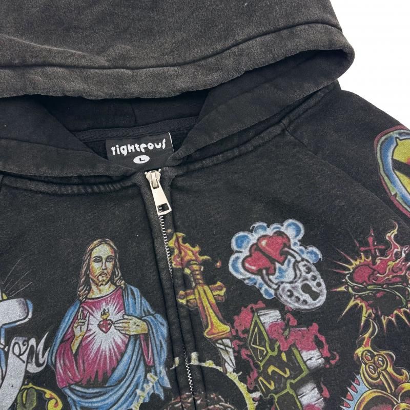 We Are Righteous / RISEN KING CROPPED ZIP HOODIE - GANGSTA MARKET