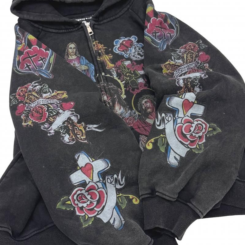 We Are Righteous / RISEN KING CROPPED ZIP HOODIE - GANGSTA MARKET