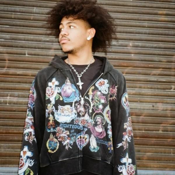 We Are Righteous / RISEN KING CROPPED ZIP HOODIE - GANGSTA MARKET