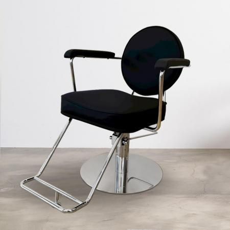 美容室 スタイリングチェア 『イルマ クローム ブラック』 業務用 昇降