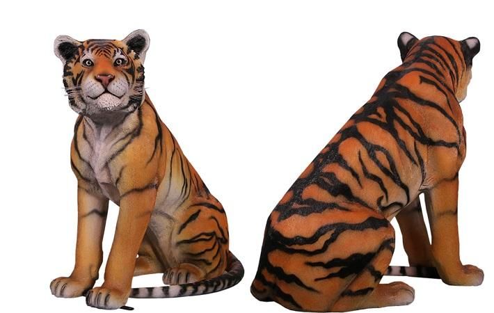 動物オブジェ】とら・トラ☆座るベンガルタイガーのビッグオブジェ