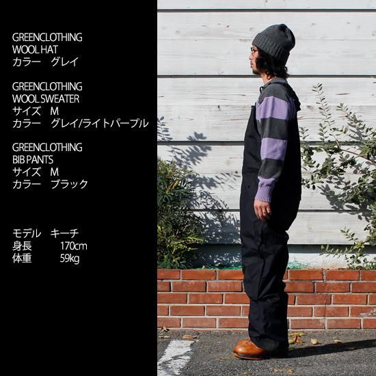 GREENCLOTHING グリーンクロージング】BIB PANTS (ダルグリーン
