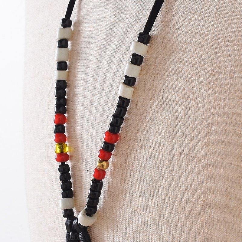 Rooster King & Co ルースターキング Leather Feather Beads Necklace