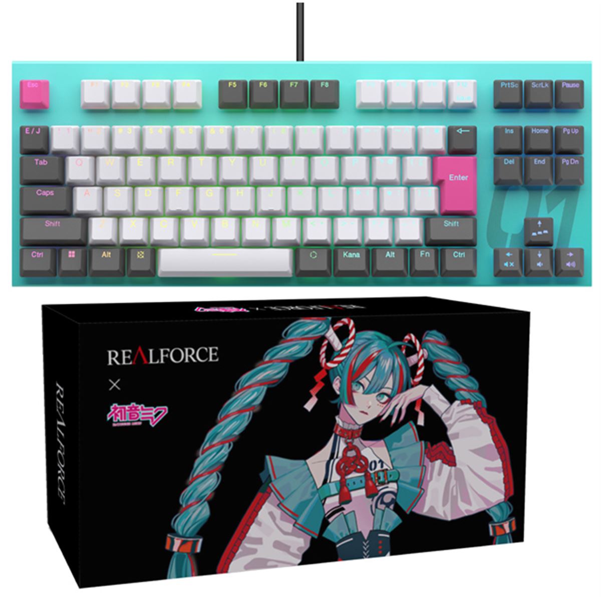 東プレ、数量限定「REALFORCE×初音ミク GX1 キーボード」予約開始