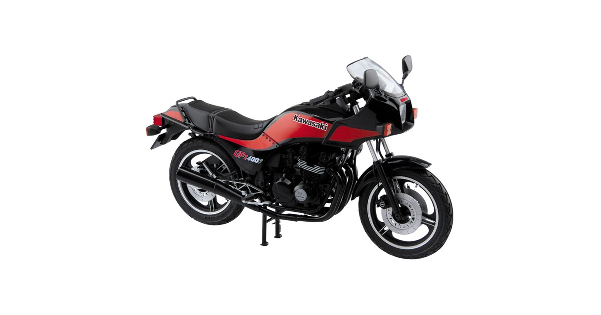 AOSHIMA、ゴム製タイヤを採用した「1/12 カワサキ ZX400A2 GPz400F '84