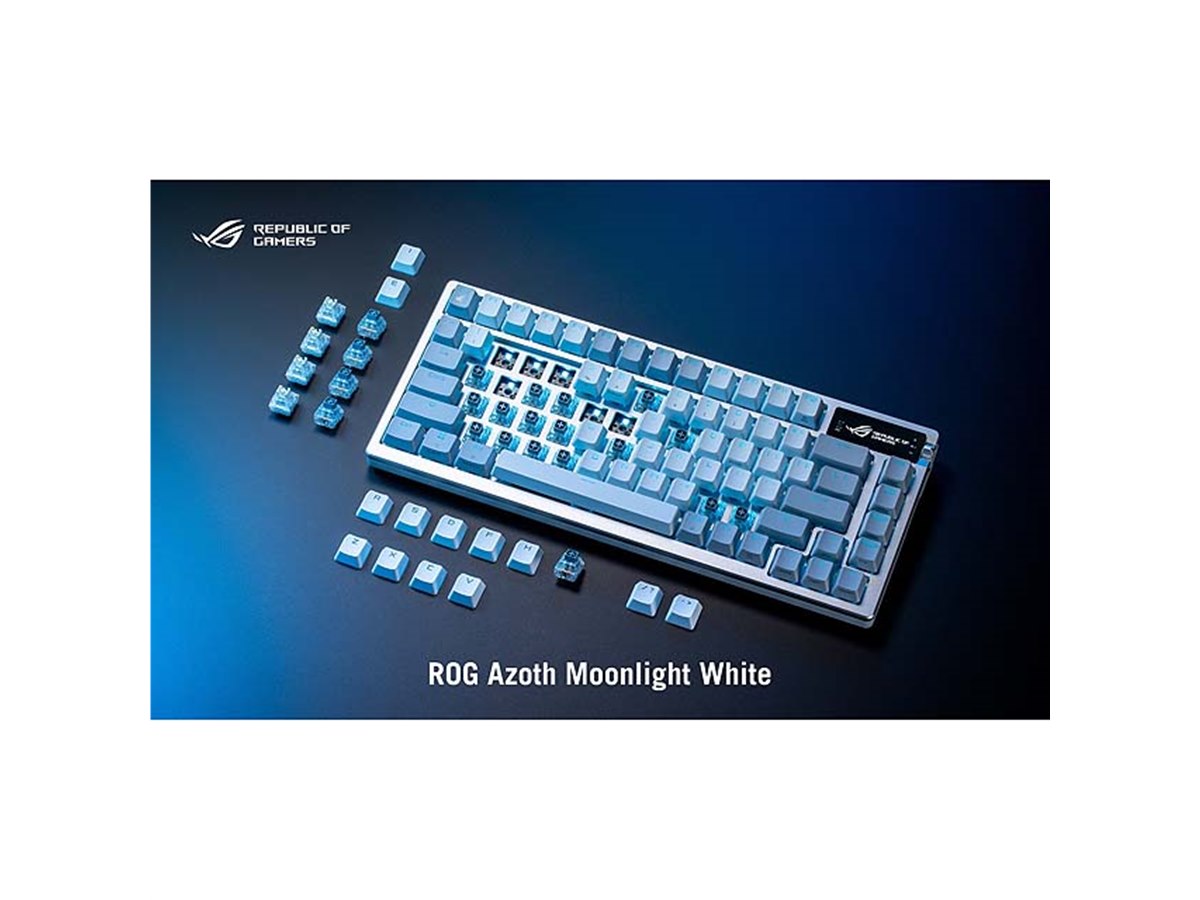 ASUS、カスタムキーボード「ROG Azoth」の白色バージョン「Moonlight