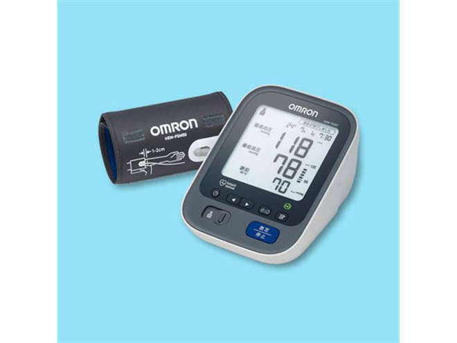 オムロン、文字と光の「お知らせディスプレイ」搭載の血圧計「HEM