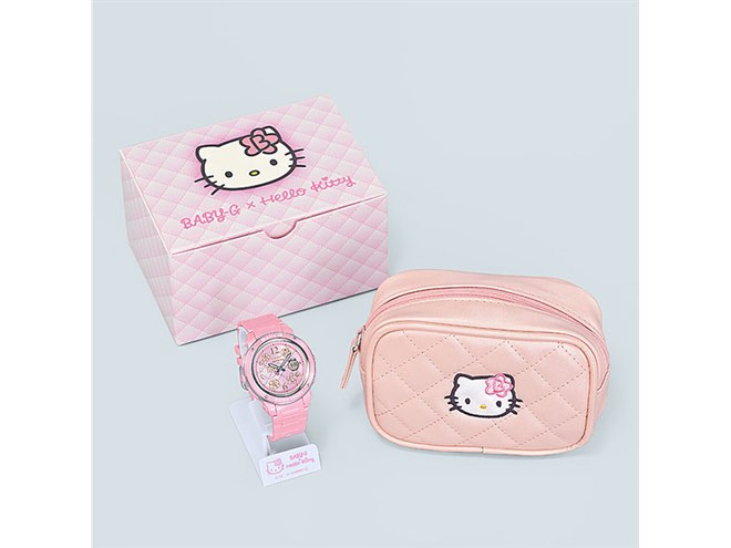 カシオ、ハローキティ「ピンクキルトシリーズ」とコラボした「BABY-G