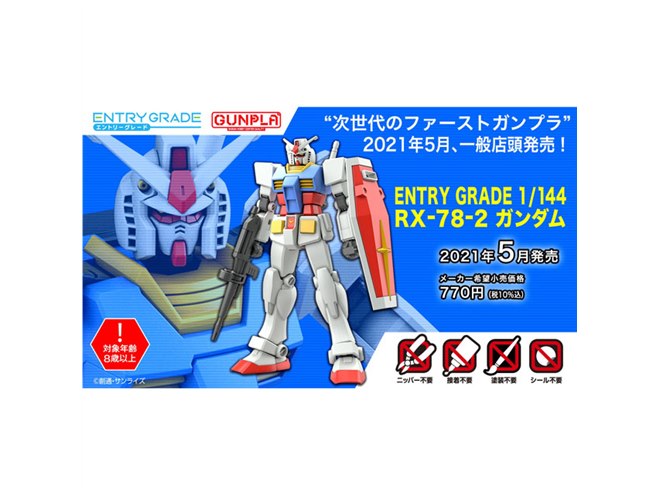 770円、「RX-78-2 ガンダム」“簡単組立×ハイクオリティ”ガンプラが5月