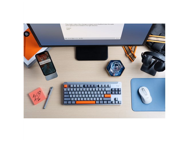 ロジクール、無線メカニカルキーボード「K855」に新色ブルーグレー