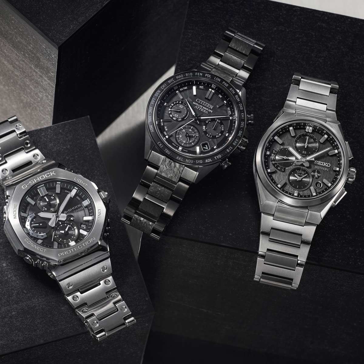 黒クロノグラフ”はどれが買い!? セイコー、シチズン、カシオの新作を