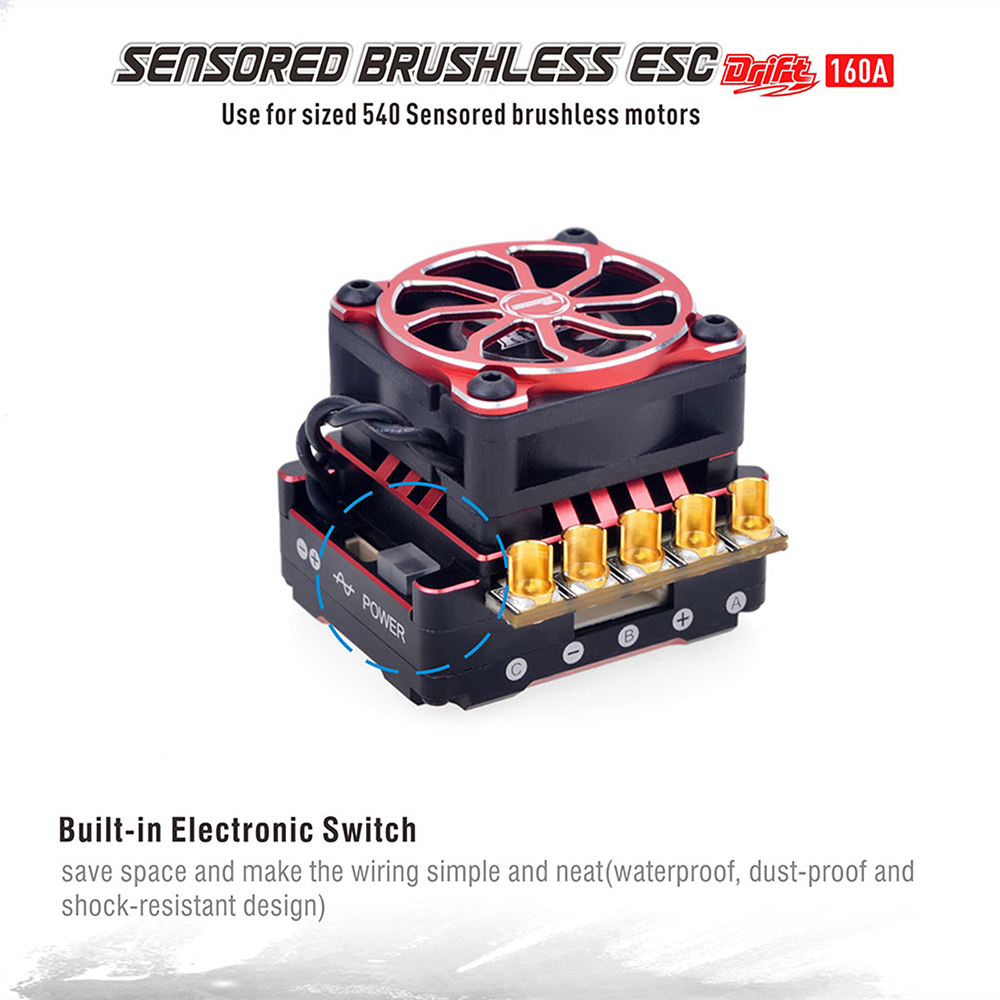 Rocket-RC Thunder 540 Sensored Brushless Motor 160A ESC for 1/10