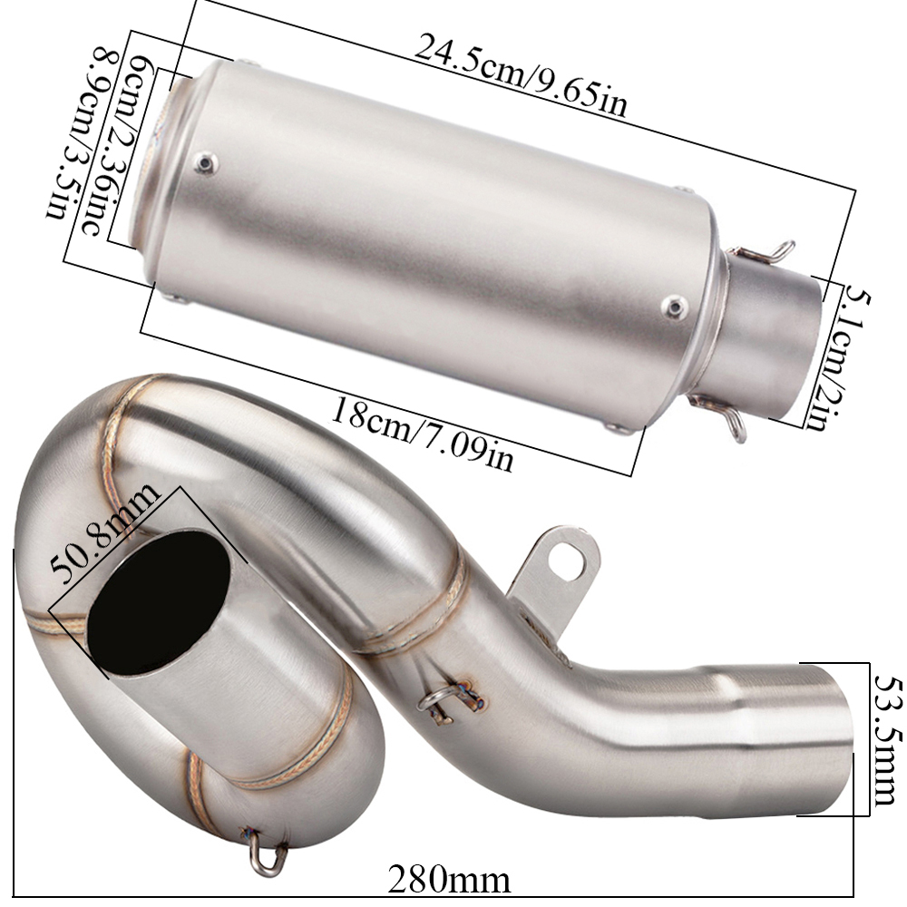 2009-2024 Kawasaki Ninja ZX6R ZX636 Slip Fit Exhaust Mid Link Pipe