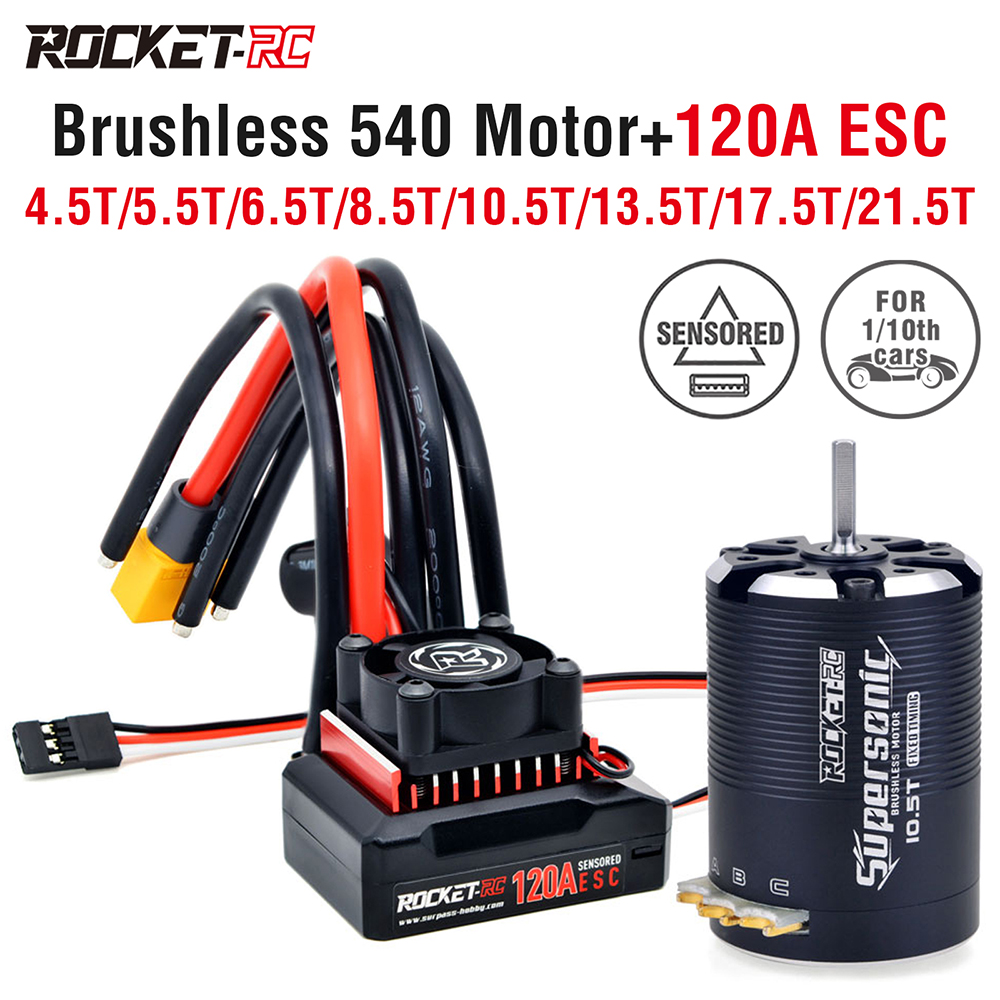 Rocket-RC Sensored Brushless 540 Motor 120A Brushless ESC Combo