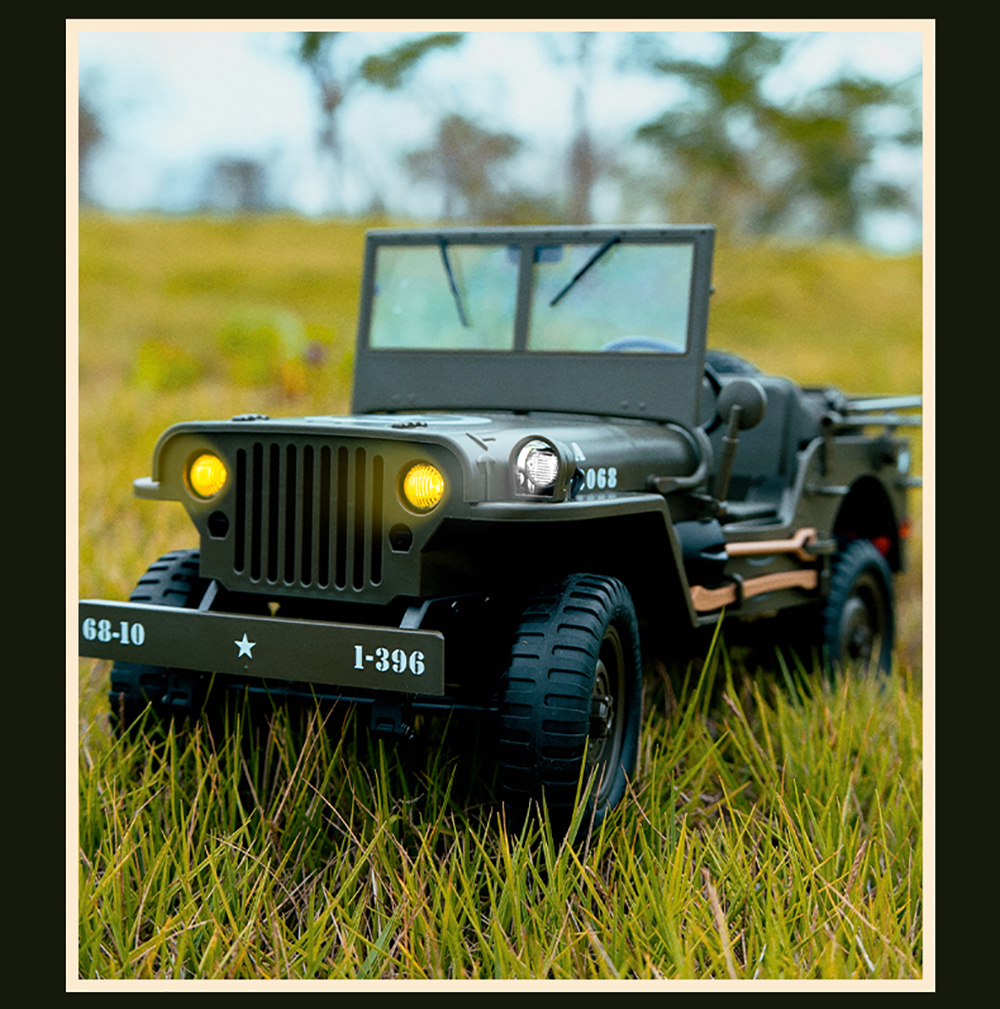 JJRC C8815 RC 2.4G 4WD Truck Winch Canvas Soldier Remote Military