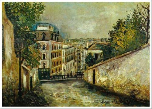 ユトリロ【モンマルトルの風景】 - 手描き 絵画（油絵複製画）販売の