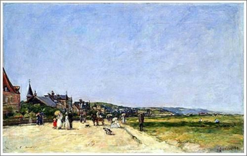 ブーダン【ドービルのテラス（Deauville, the Terrace）】 - 手描き