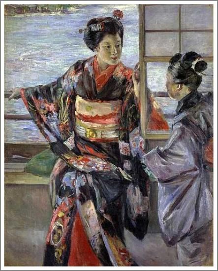 黒田清輝【舞妓】 - 手描き 絵画（油絵複製画）販売のアート名画館