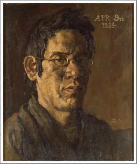 岸田劉生【自画像2】 - 手描き 絵画（油絵複製画）販売のアート名画館