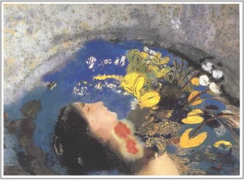 ルドン【オフィーリア】 - 手描き 絵画（油絵複製画）販売のアート名画館