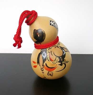 肉筆ひょうたん （Sサイズ） 『槍持奴』 （俳画風） 01 - 大津絵の店