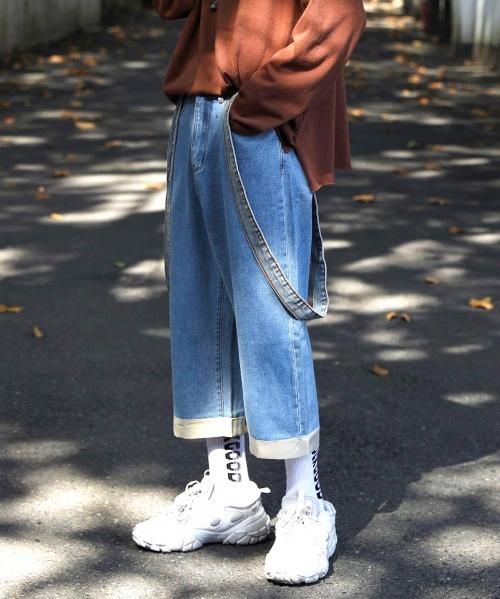 neos/ネオス】ワイドシルエット サロペット オーバーオール デニム