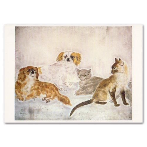 ポストカード 藤田嗣治《二匹の犬と二匹の猫》