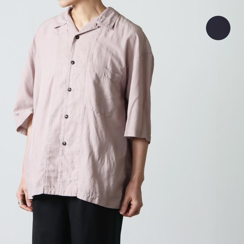 unfil (アンフィル) cotton & silk-twill short sleeve shirt