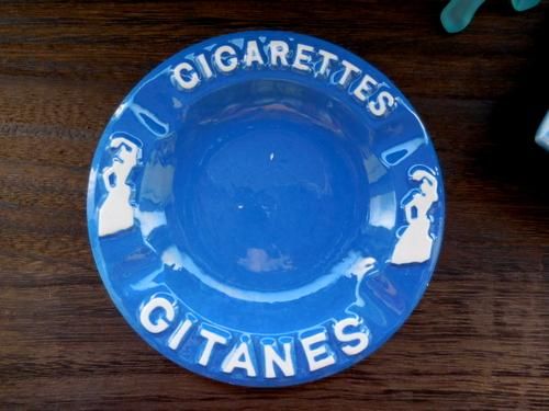 2個セット］Gitanes ジタン 灰皿 ブルー アンティーク 2個セット