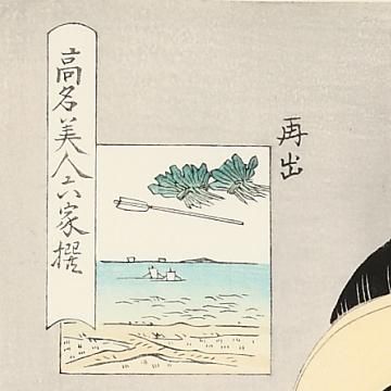 高名美人六歌撰 難波屋 おきた 喜多川歌麿 復刻版浮世絵