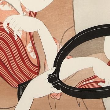 名所腰掛八景 鏡 喜多川歌麿 復刻版浮世絵