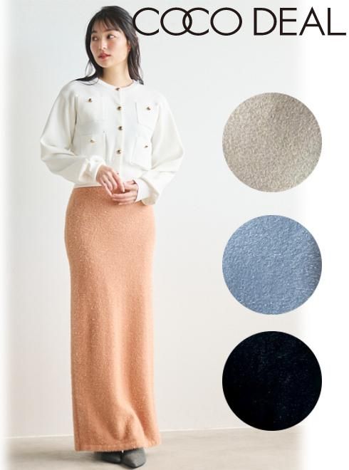 COCODEAL (ココディール）ラメフェザーニットスカート 24春夏