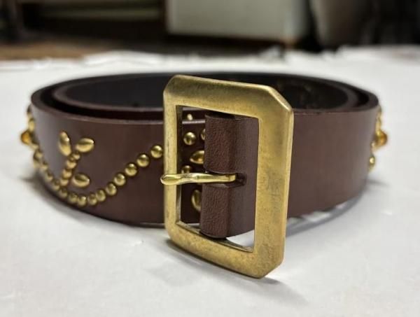 コリンボ JEWEL STUDDED LEATHER BELT 40mm Flower Pattern (フラワー