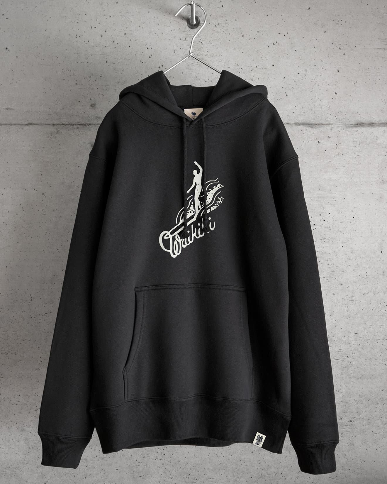 WAIKIKI SURF サーフィン柄 ユニセックス パーカー スミクロ