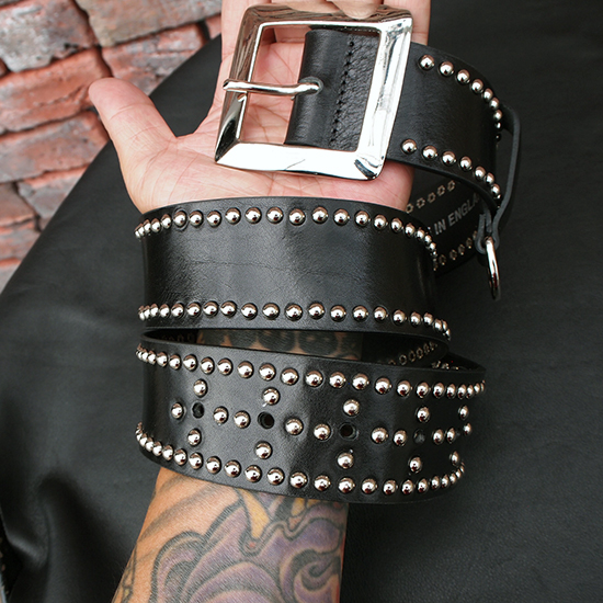 ベジタブルタンニン レザー スタッズ ベルト「プライド アンド
