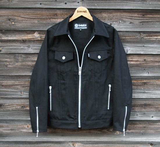 シングル襟付き 革ジャン タイプ ブラック 黒 ジップ ジャケット G
