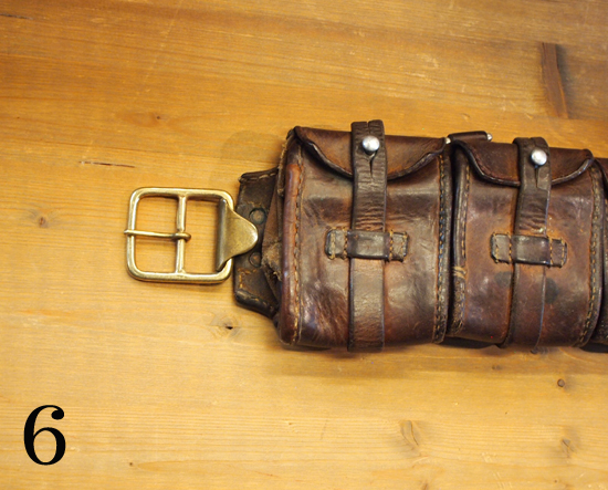 スウェーデン 軍 5ポケット レザー バンダリア ベルト 通称 カオス ポーチ