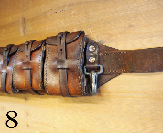 スウェーデン 軍 5ポケット レザー バンダリア ベルト 通称 カオス ポーチ