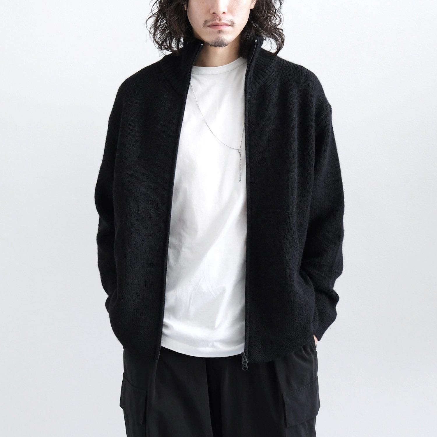HIGHLAND WOOL ALPACA DRIVERS KNIT [BLACK] - WUNDER 大阪 セレクト