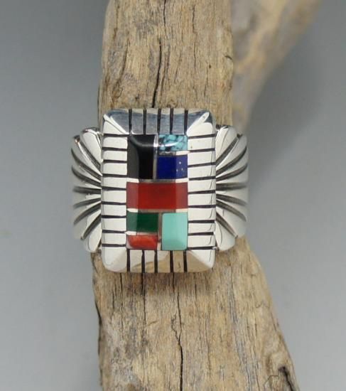 Navajo Chester Benally Inlay Ring - 練馬のインディアンジュエリー