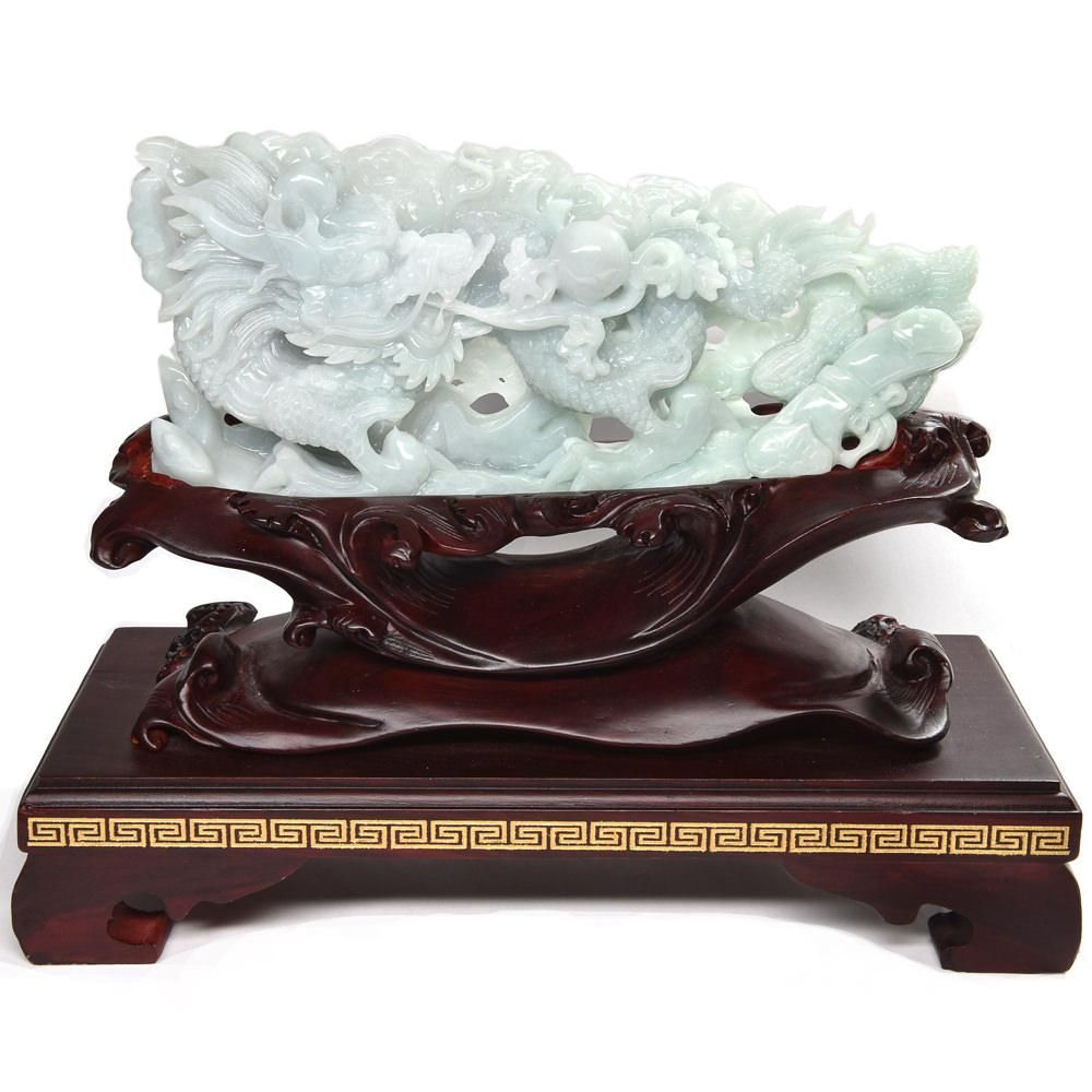 翡翠「龍」彫刻置物 #PM800 - プレミアム天然石専門店 premium stone