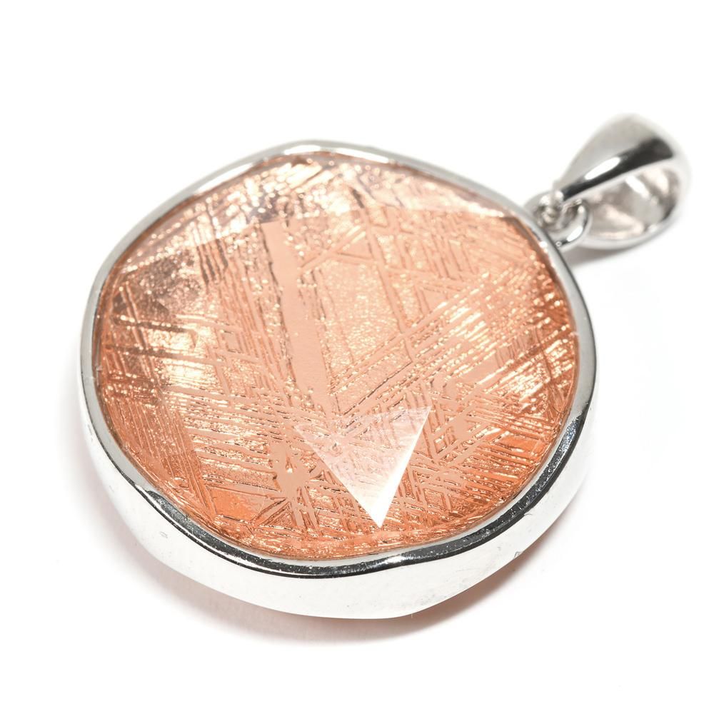 鉄隕石 ムオニナルスタ隕石（ピンクゴールド）ペンダントトップ 20mm